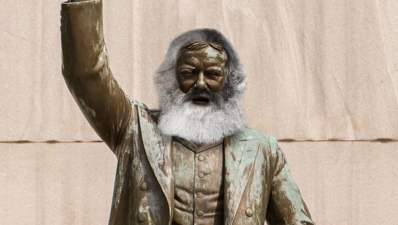statue karl marx disguise