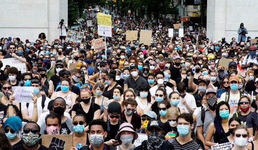 Click to enlarge protest george floyd new york social distancing