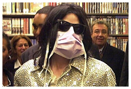 Click to enlarge MJ with a Face Mask