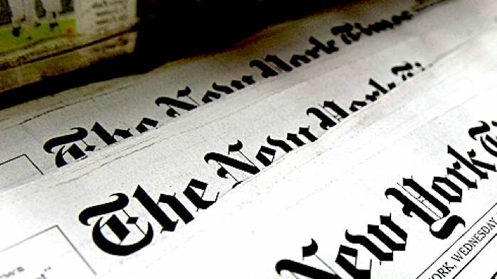 Click to enlarge New York Times header