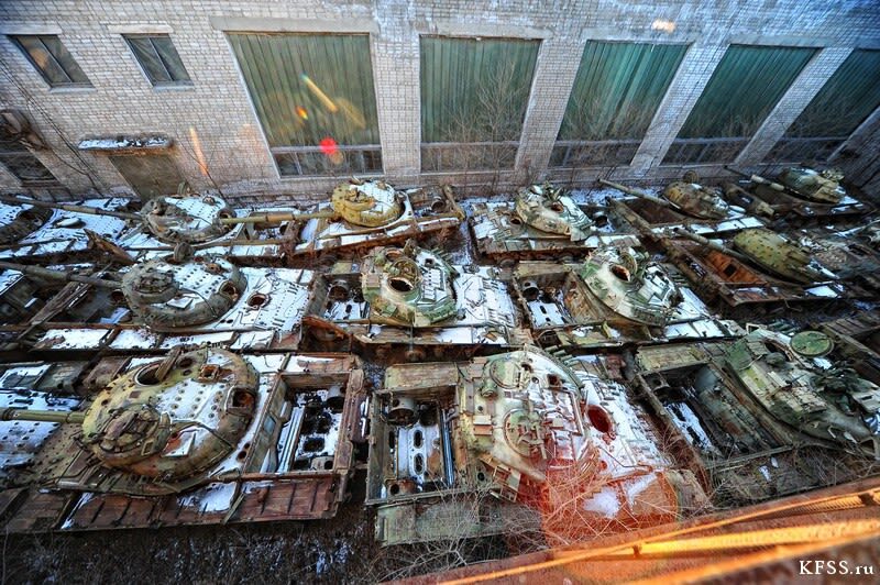 rusting soviet tanks abandoned