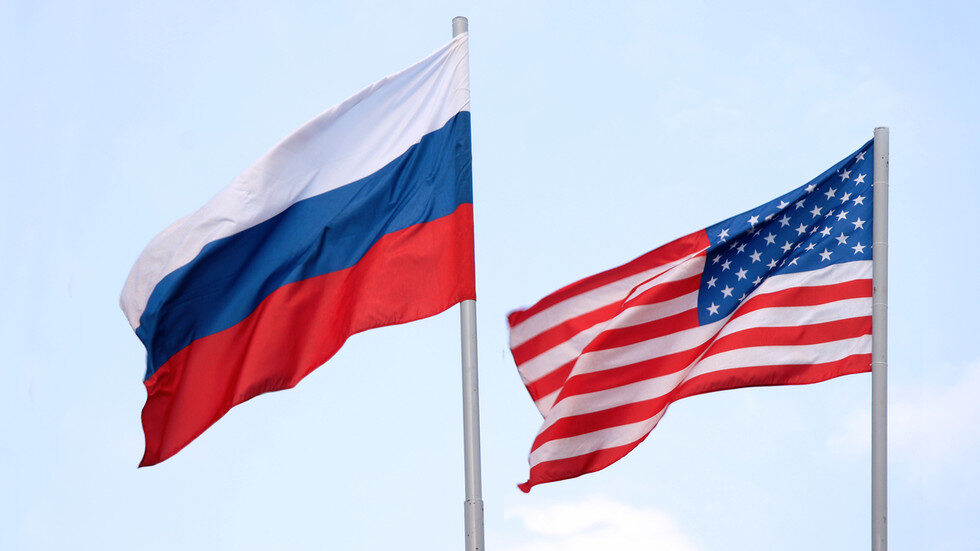russia us american flag