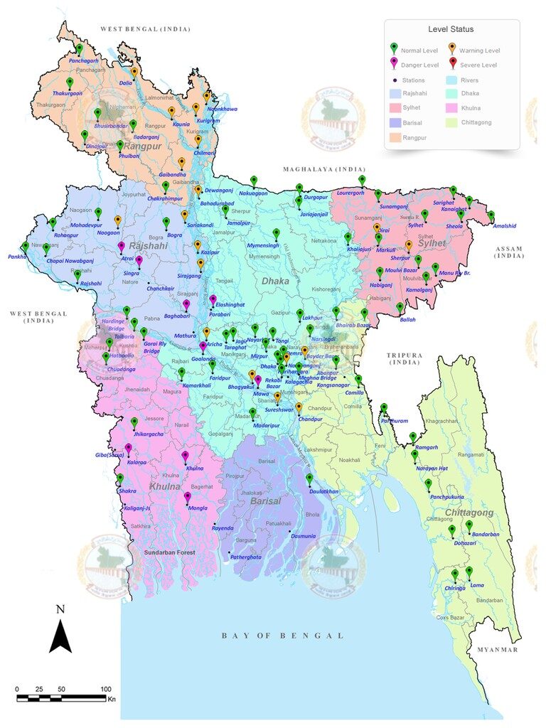 River levels in Bangladesh, 08 July 2020.