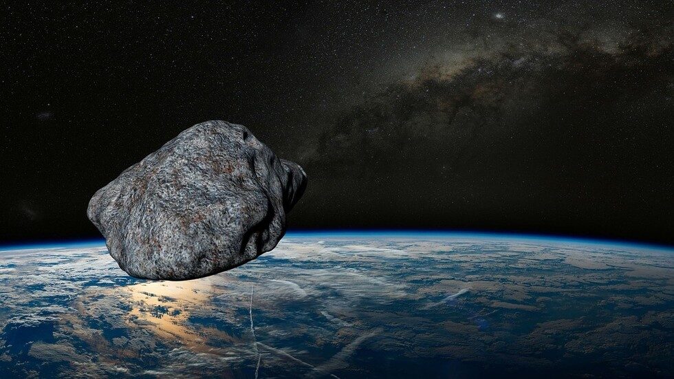 asteroid flyby earth illustration