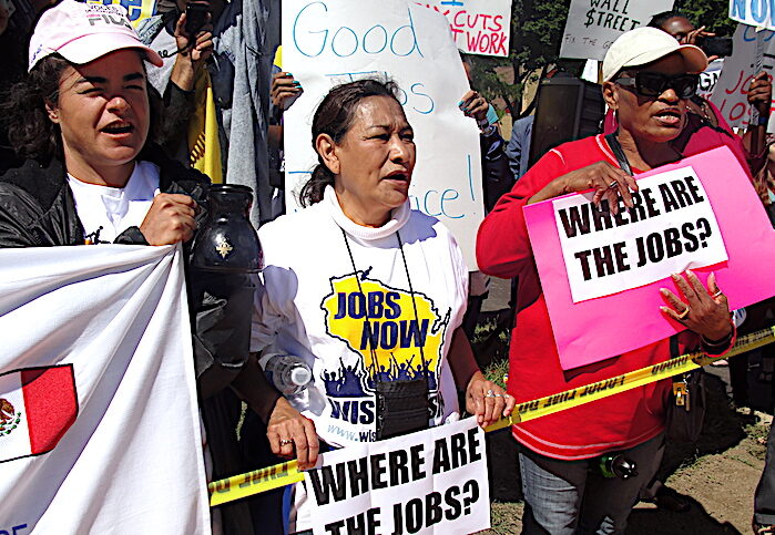 Click to enlarge Jobs protest