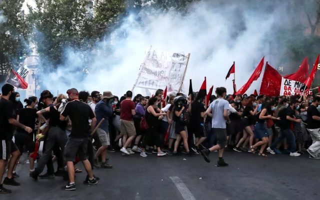 athens protest lockdown