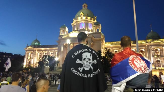Click to enlarge Protests in Belgrade