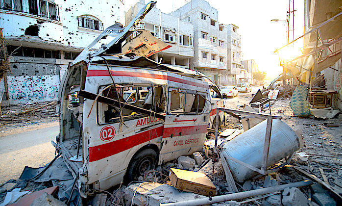Click to enlarge Destroyed ambulance