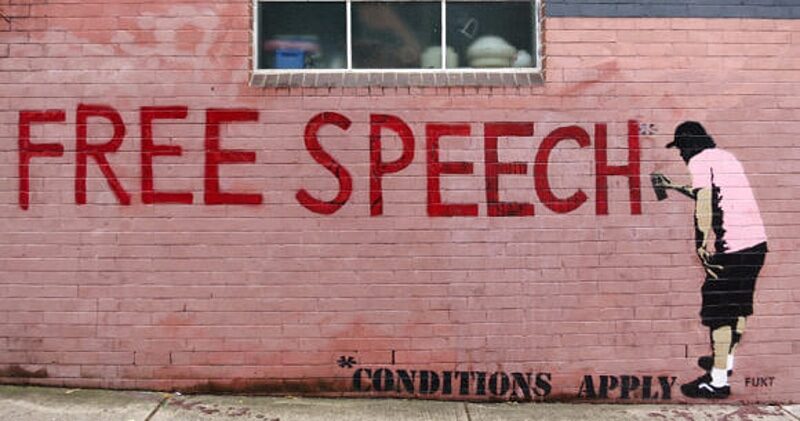 Free speech tag mural