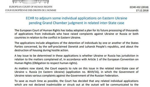 adjournment notice European Court of Human Rights