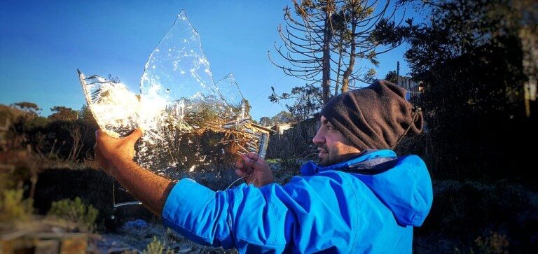 Click to enlarge The morning ice and frost in São Joaquim.