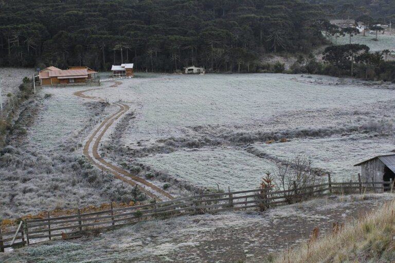 Dawn in Urupema was marked by record-cold and hard-frosts