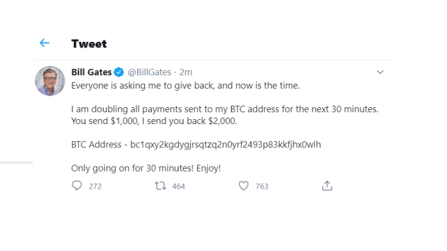 bill gates hacked tweet