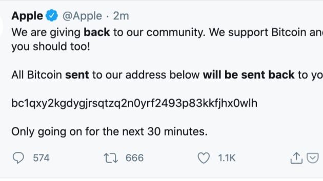 apple hacked tweet