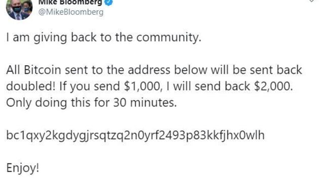 mike bloomberg hacked tweet