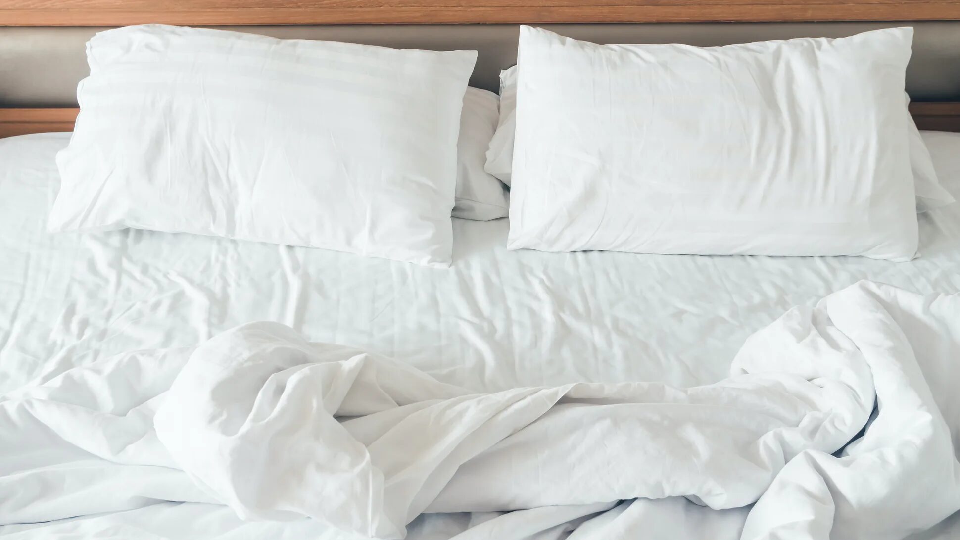 bed slept in tussled