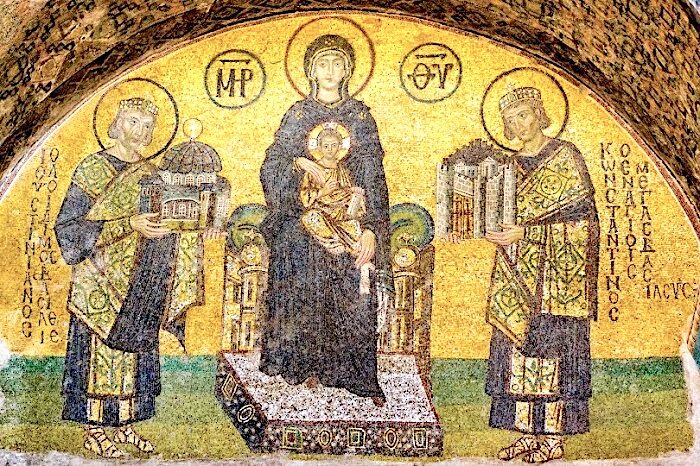 Justinian, Christ, Mary and Constantine