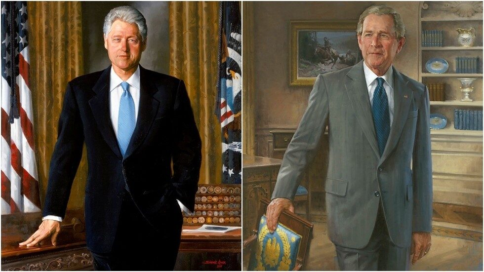 bush clinton portraits white house