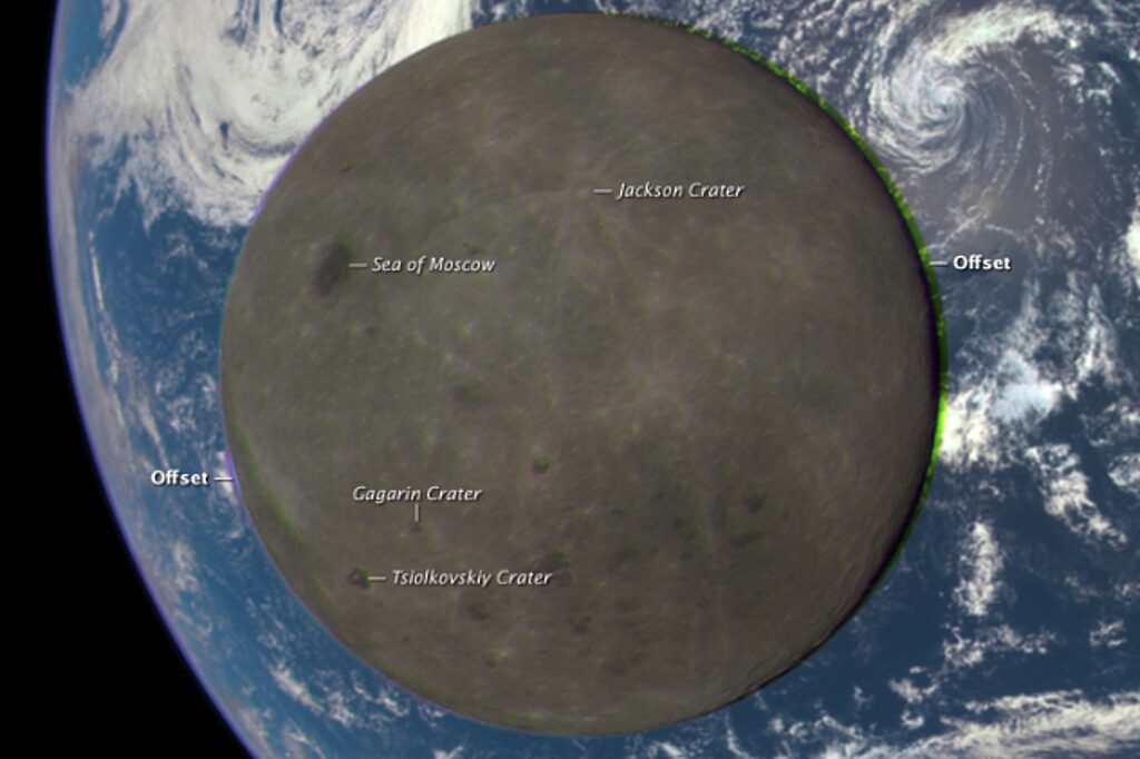 earth moon darkside closeup
