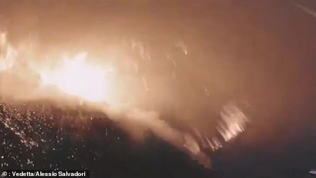 Stromboli volcano eruption