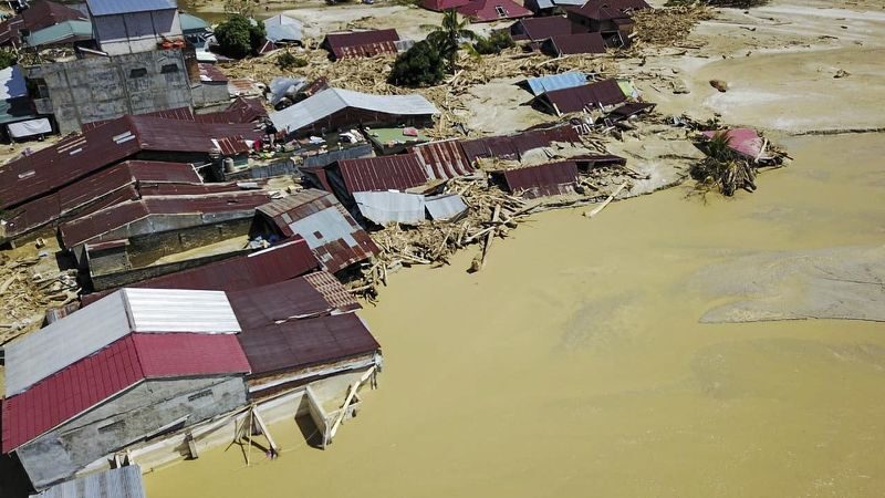 Click to enlarge Three rivers in Indonesia's South Sulawesi province have overflowed after intense rainfall