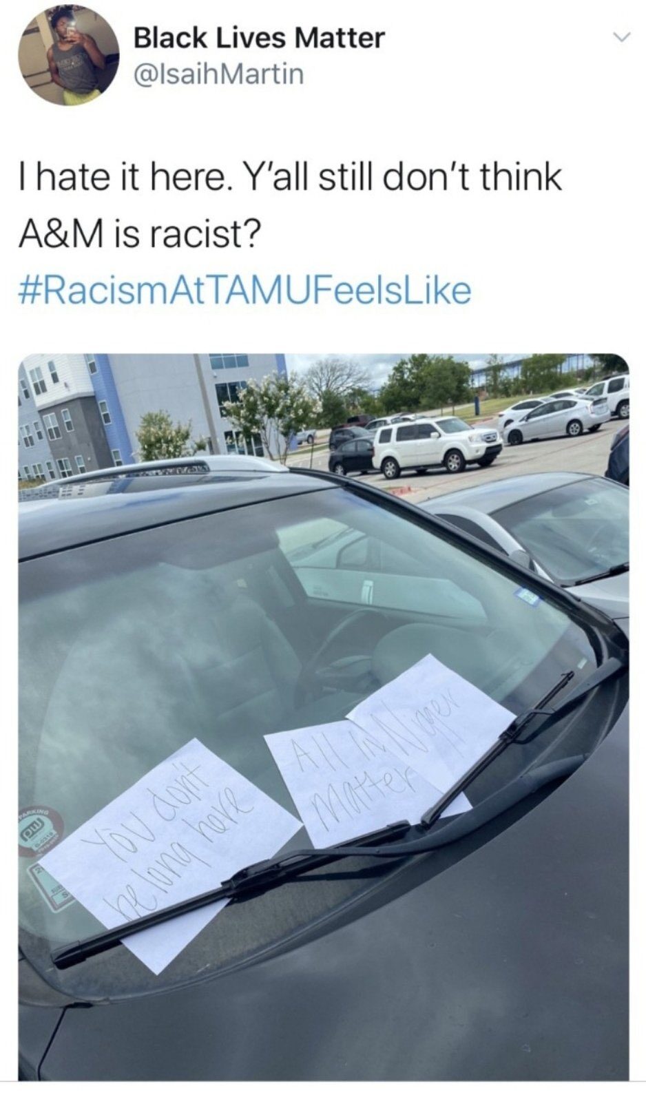 Click to enlarge Texas A&M hate crime hoax