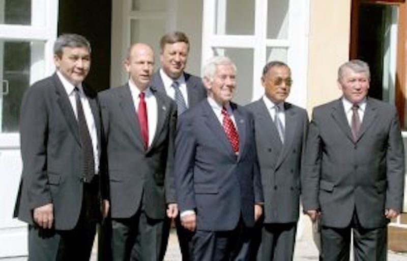 Richard Lugar on a visit to Kazakhstan