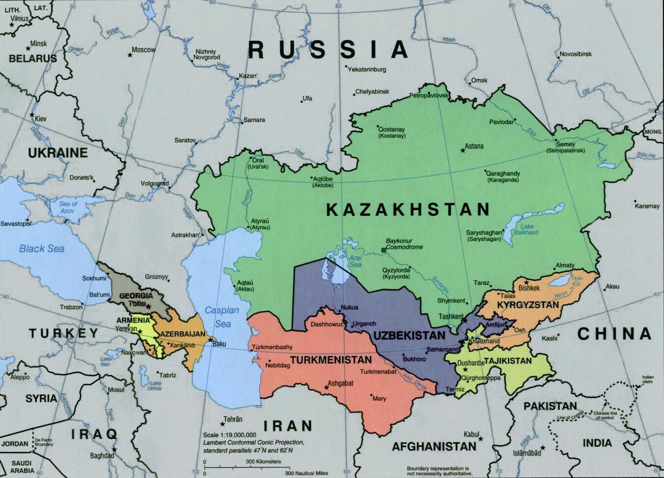 Kazakhstan borders