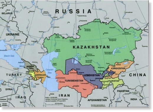 Kazakhstan borders