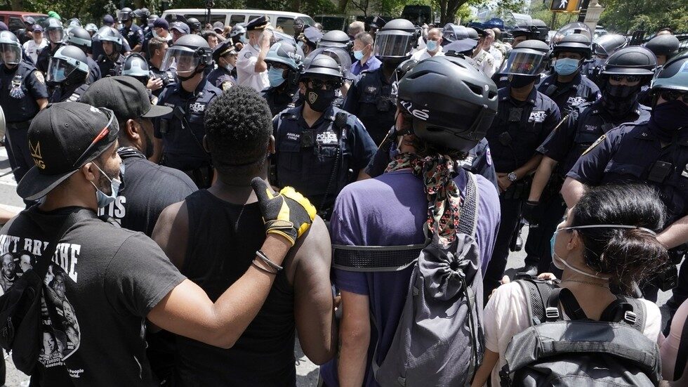NYPD occupy city hall July 2020