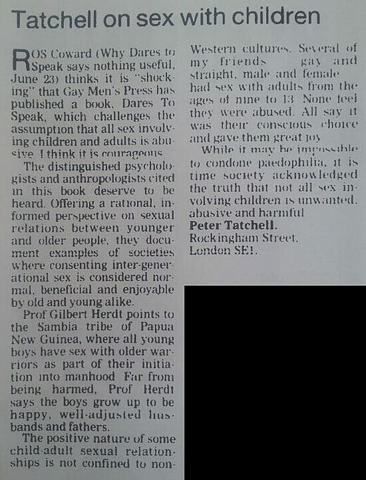 Peter tatchell letter guardian pedophilia