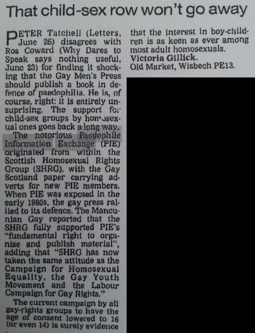 peter tatchell letter guardian pedophilia