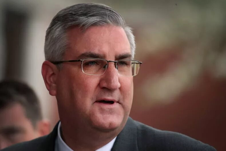 Click to enlarge Indiana Governor Eric Holcomb