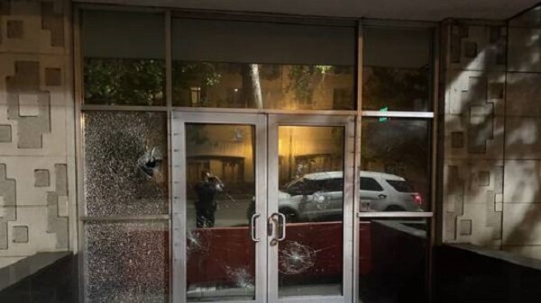 Protesters damage in Oakland, CA