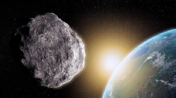 Asteroid shooting past Earth