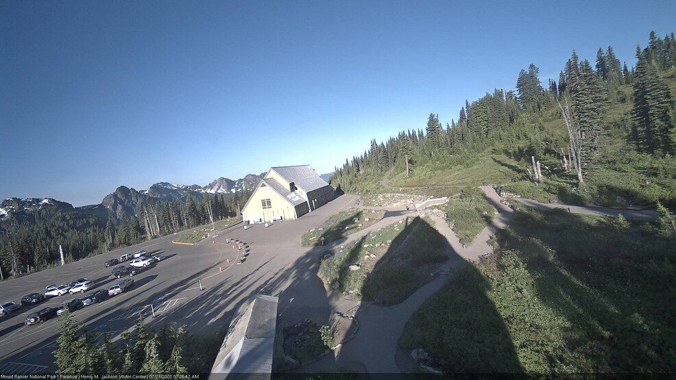 Click to enlarge The snow is now gone from Paradise Ranger Station