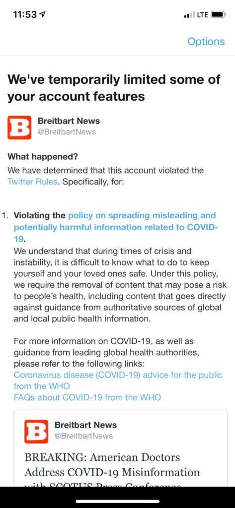 Click to enlarge breitbart banned twitter