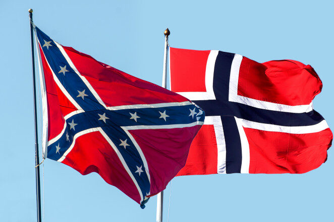 The Confederate and Norwegian Flag