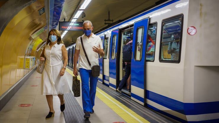 Metro train in Madrid