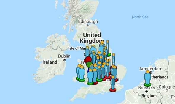 Click to enlarge The meteor sightings across the UK