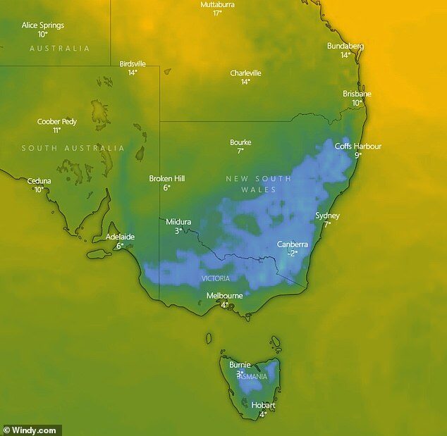 Australia cold front map
