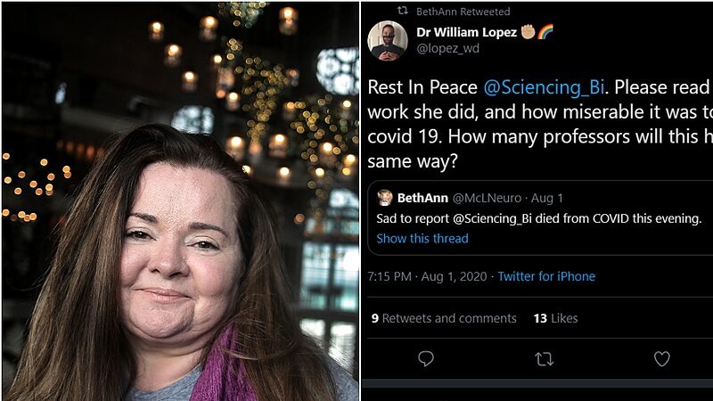 Click to enlarge #metoo fake death covid twitter BethAnn McLaughlin