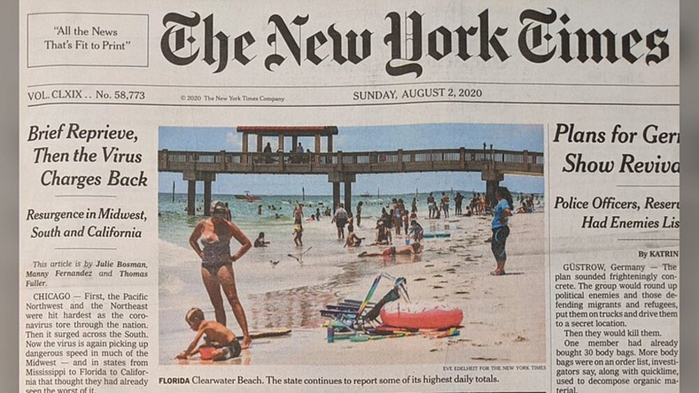 new york times covid beach blame
