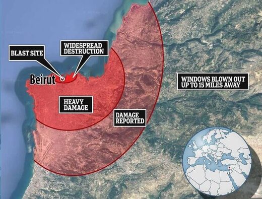 beirut explosion blast radius