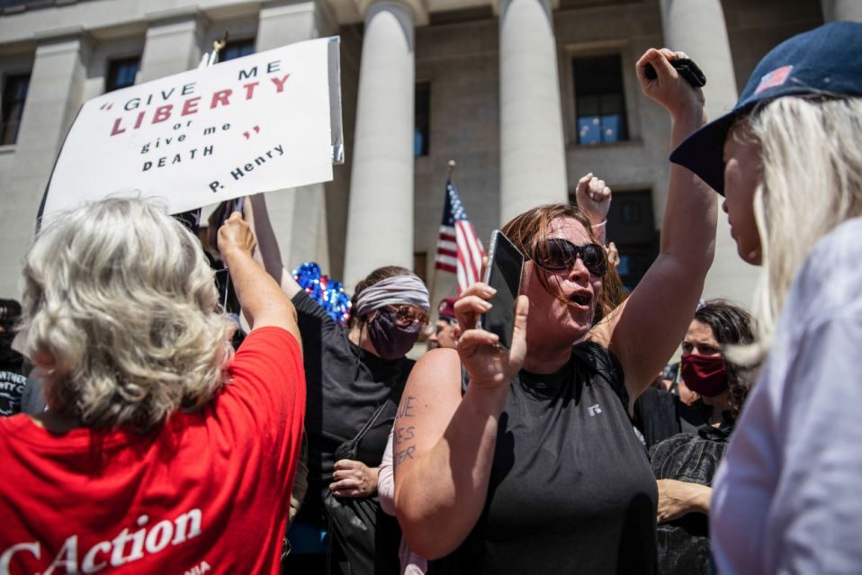 Click to enlarge anti-mask rally