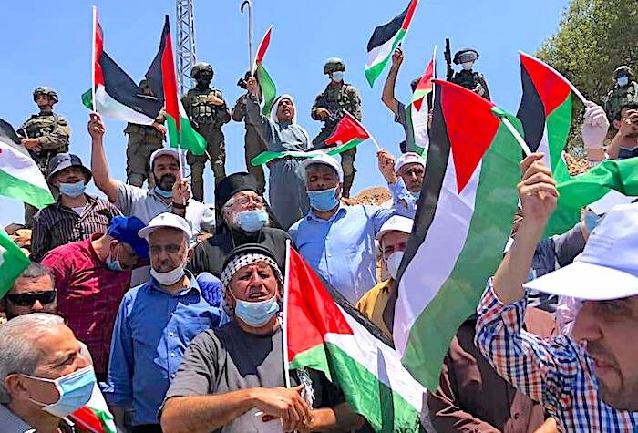 Click to enlarge Flag protest
