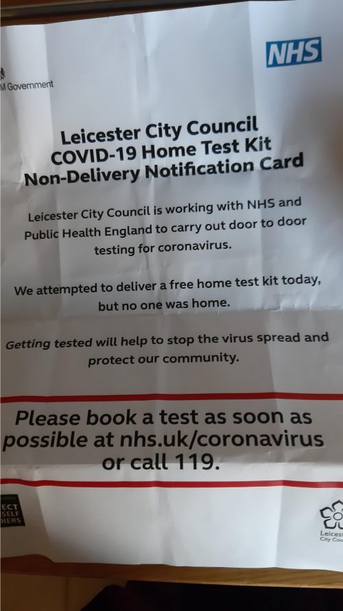 leiscester covid test
