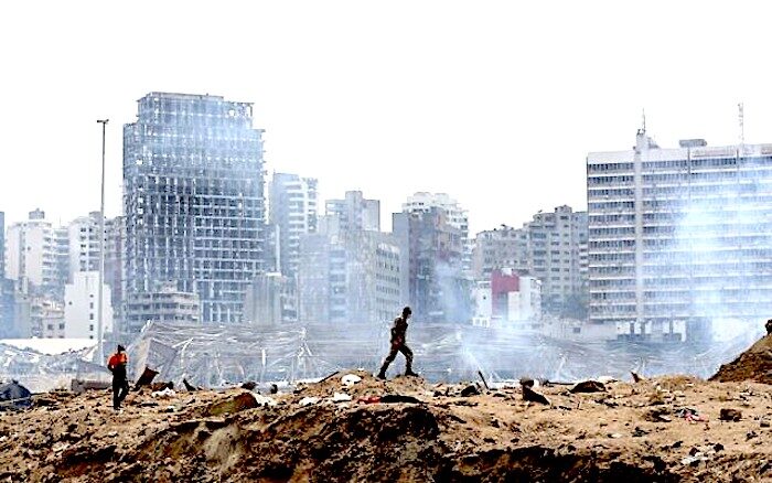Click to enlarge A soldier after explosion