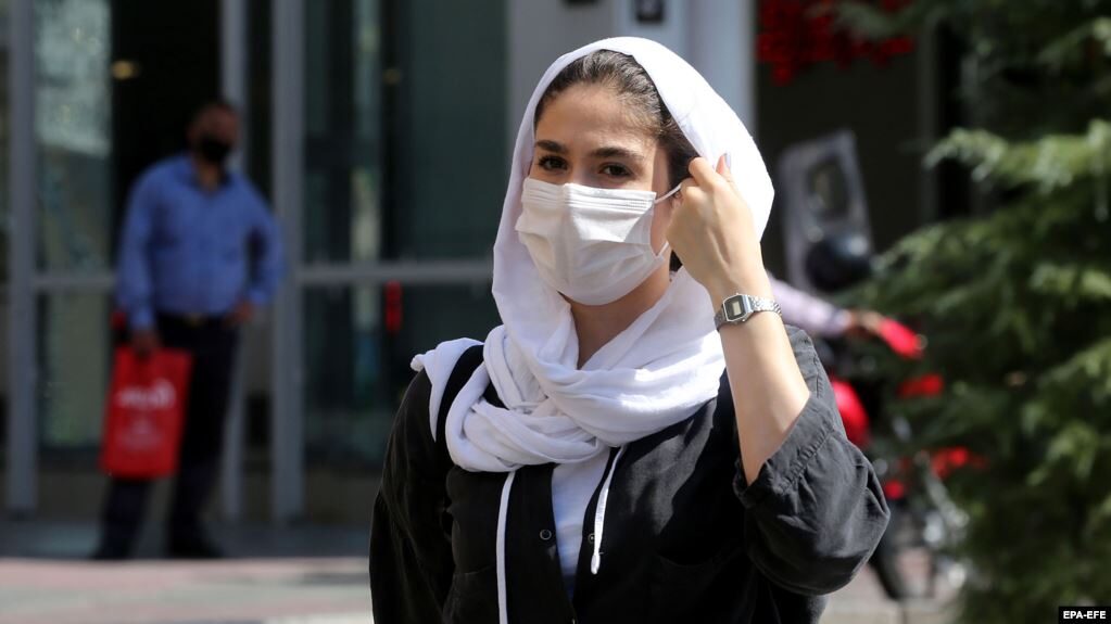 iranian woman mask covid