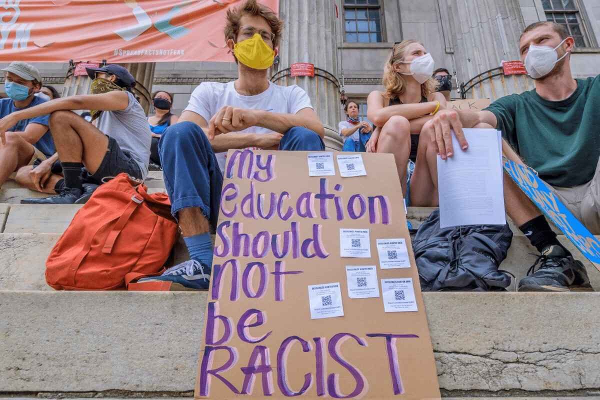 Click to enlarge education racist protest